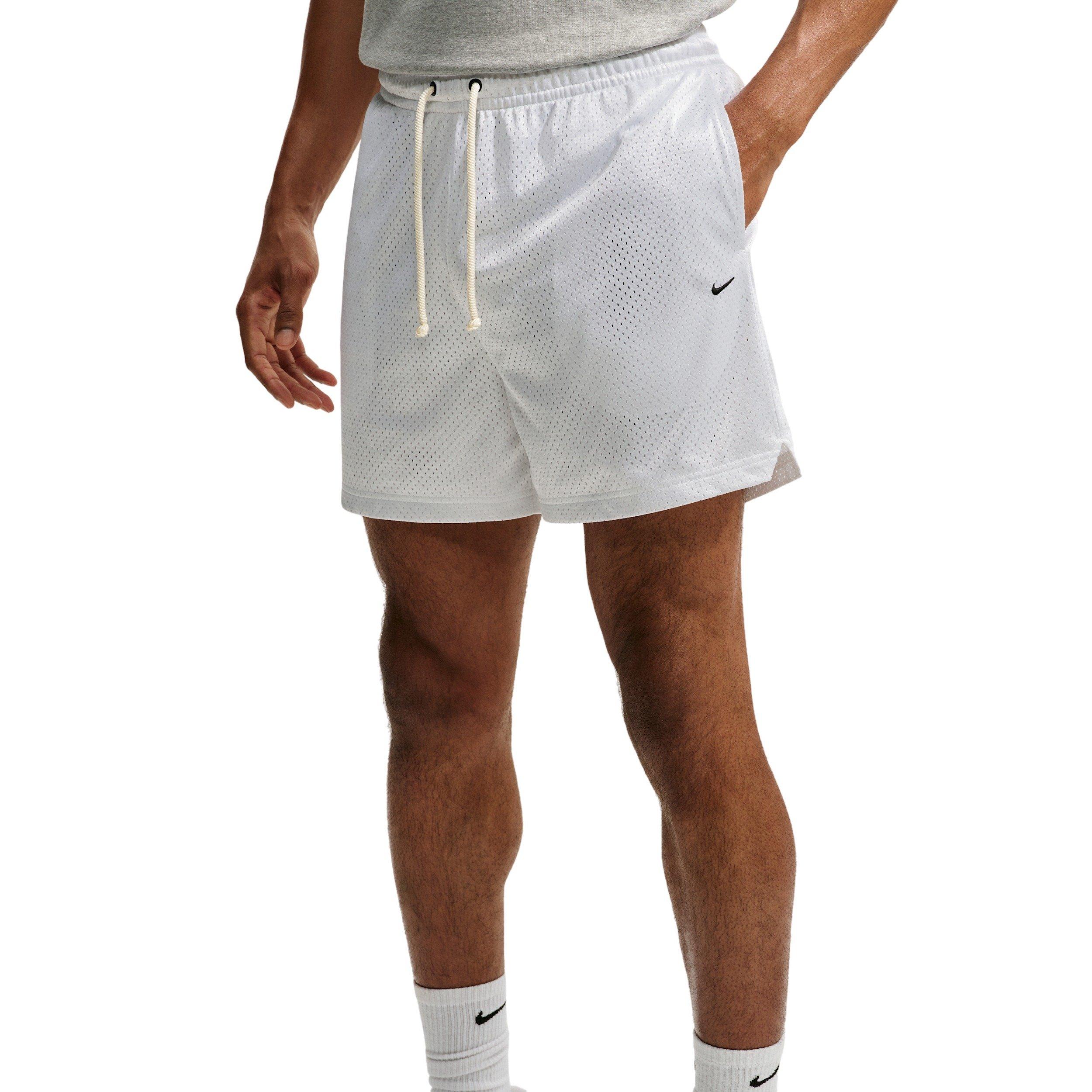 Nike Men's Standard Issue 5" Practice Mesh Basketball Shorts - WHITE